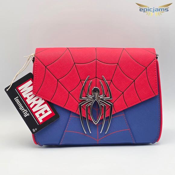 Loungefly Disney Marvel Spider Man Color-Block Crossbody Bag New - Picture 1 of 8
